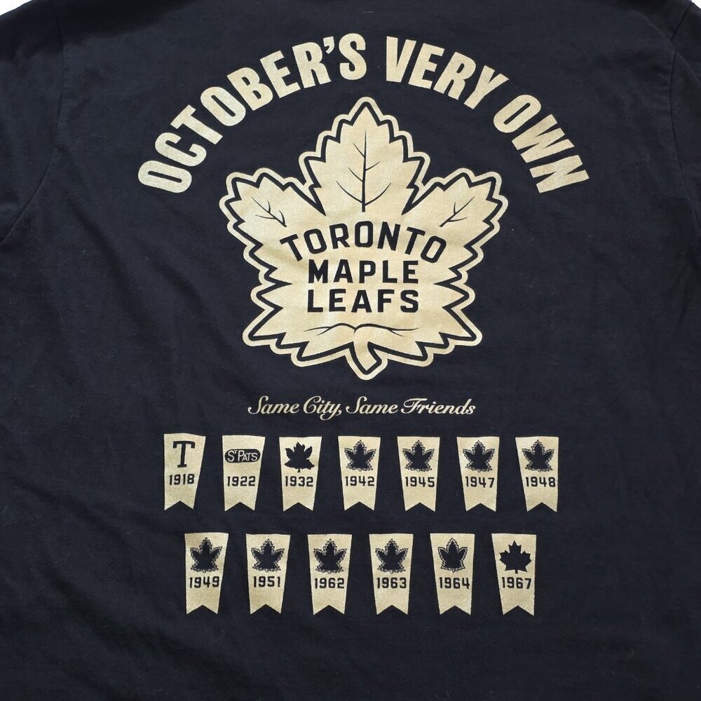 OVO Toronto Maple Leafs Graphic Print T Shirt Mens L Black Gold Stanley Cup NHL - Picture 13 of 16